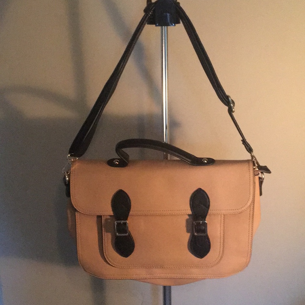 Faux Leather Messenger Bag